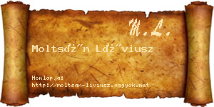 Moltsán Líviusz névjegykártya